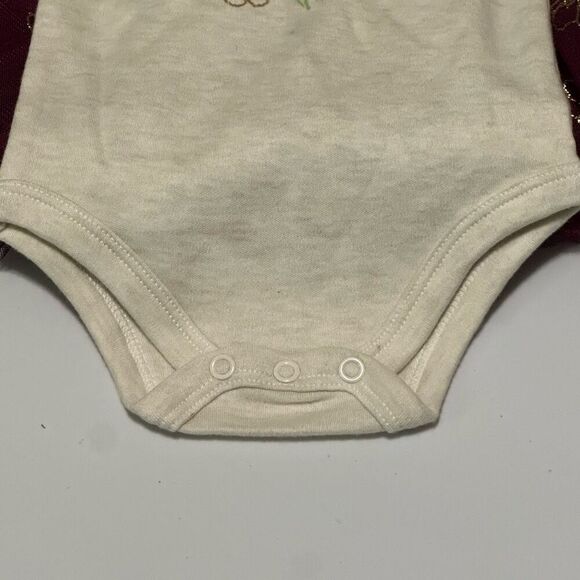 Baby Starter Cream and Maroon 2 piece skirt set | Size 6 Month - Picture 6 of 14